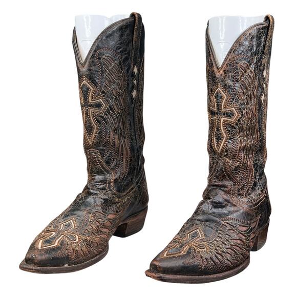 Corral Men’s Brown Wings And Cross Western Cowboy Boots Size US 9.5 D - Picture 6 of 11